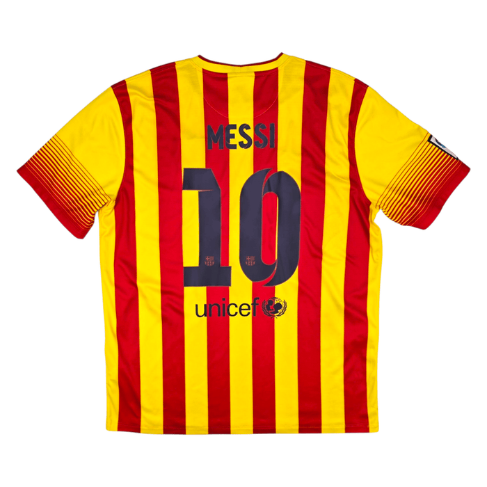 2013/14 Barcelona Away Football Shirt (XL) Nike 10 Messi - Football Finery - FF302754