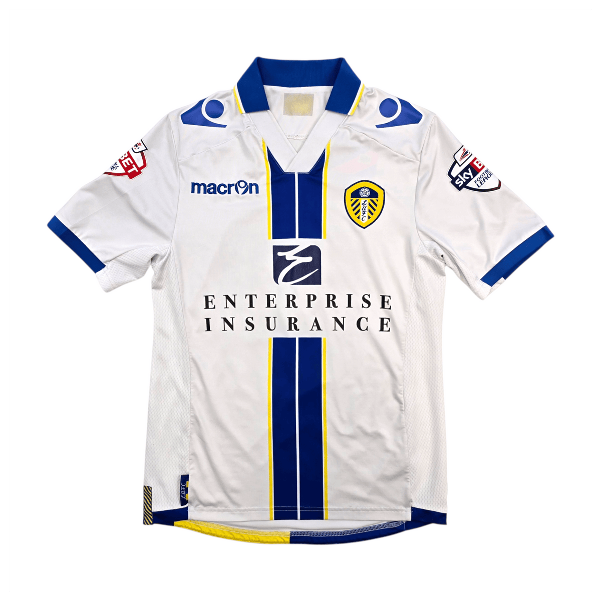 2013/14 Leeds United Home Football Shirt (S) Macron 19 Norris - Football Finery - FF304673