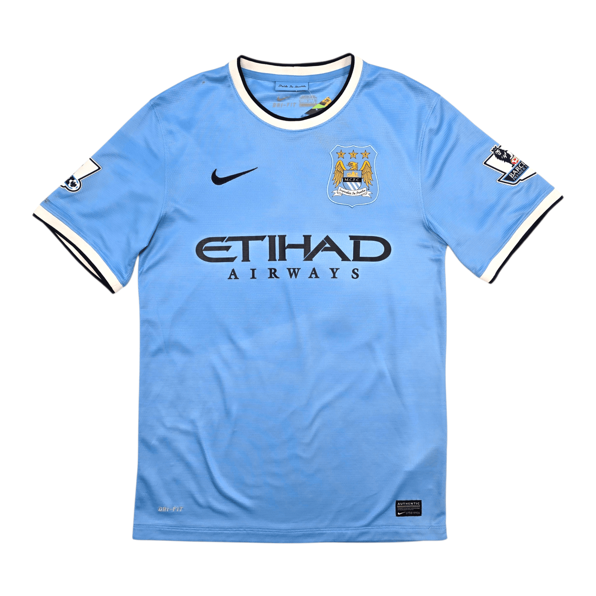 2013/14 Manchester City Home Football Shirt (S) Nike 25 Fernandinho - Football Finery - FF304139
