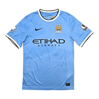 2013/14 Manchester City Home Football Shirt (S) Nike 25 Fernandinho - Football Finery - FF304139