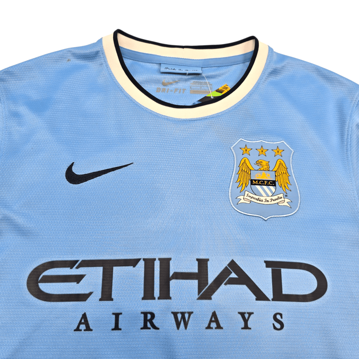 2013/14 Manchester City Home Football Shirt (S) Nike 25 Fernandinho - Football Finery - FF304139
