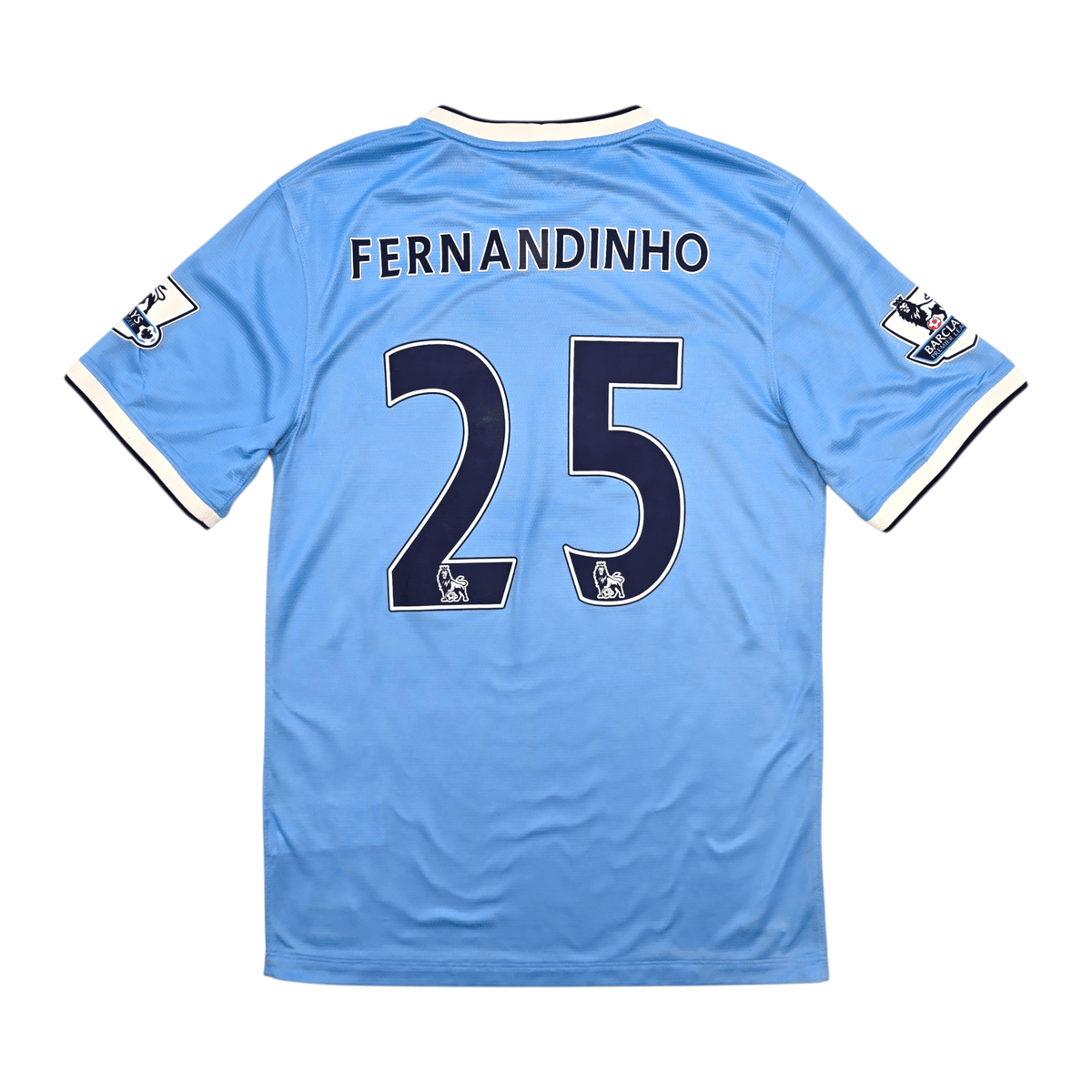 2013/14 Manchester City Home Football Shirt (S) Nike 25 Fernandinho - Football Finery - FF304139