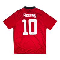 2013/14 Manchester United Home Football Shirt (XL) Nike 10 Rooney - Football Finery - FF301677