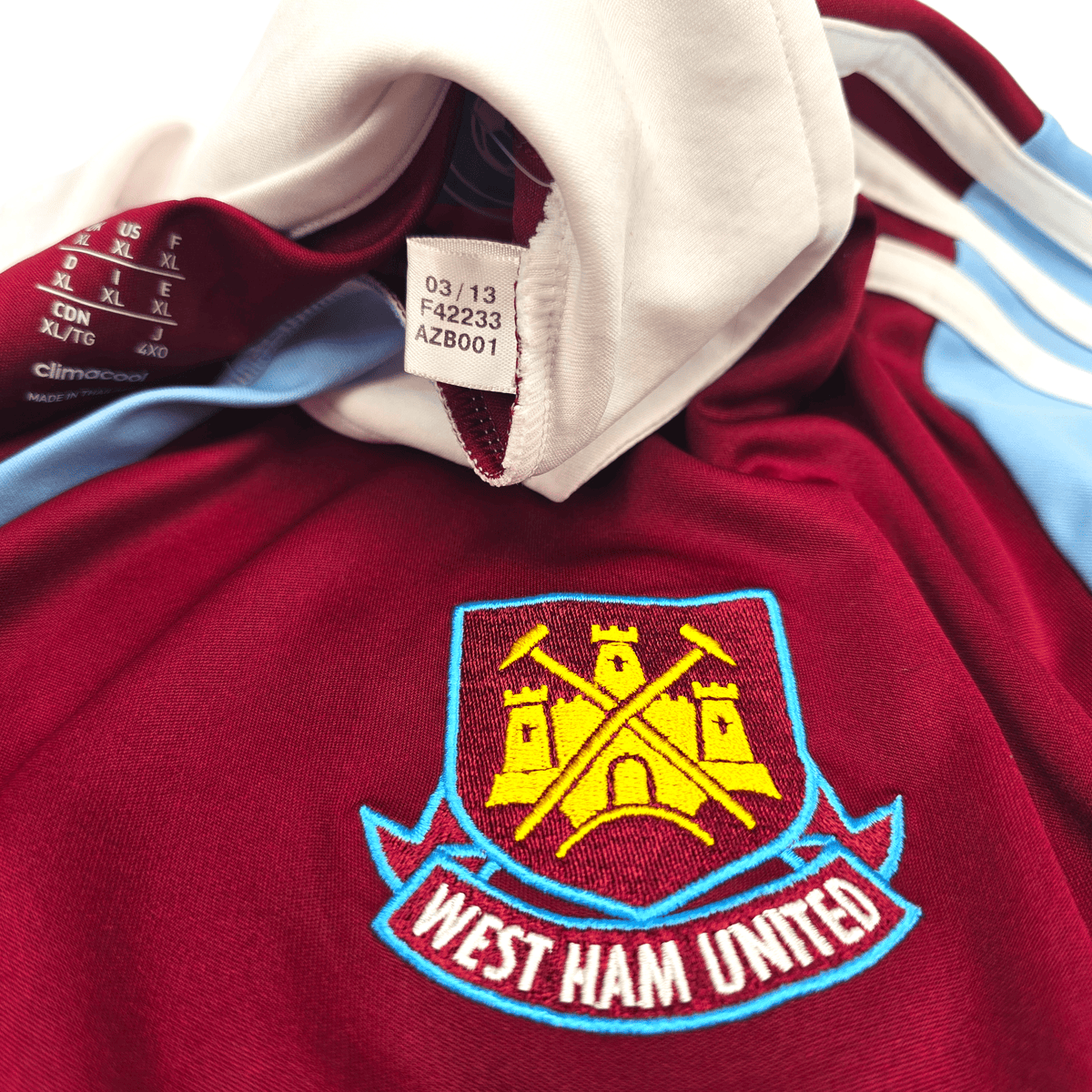 2013/14 West Ham United Home Football Shirt (XL) Adidas 16 Noble - Football Finery - FF303049