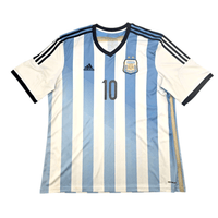 2014/15 Argentina Home Football Shirt (2XL) Adidas 10 Messi - Football Finery - FF302388