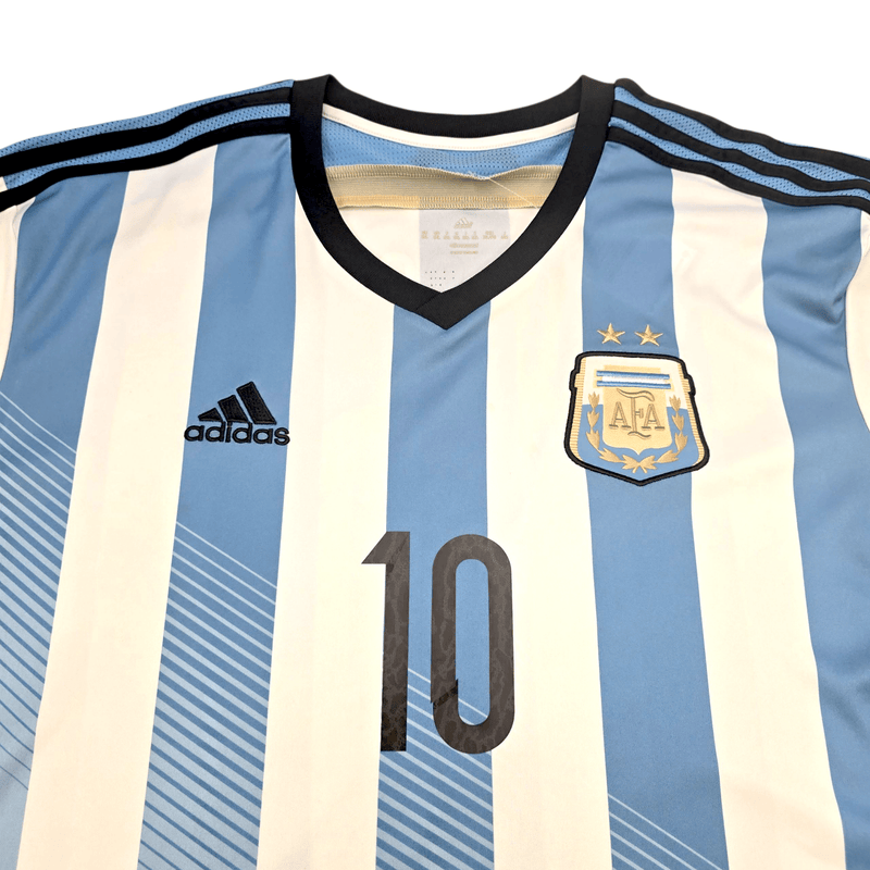2014/15 Argentina Home Football Shirt (2XL) Adidas 10 Messi - Football Finery - FF302388