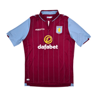 2014/15 Aston Villa Home Football Shirt (XL) Macron 20 Benteke - Football Finery - FF304636