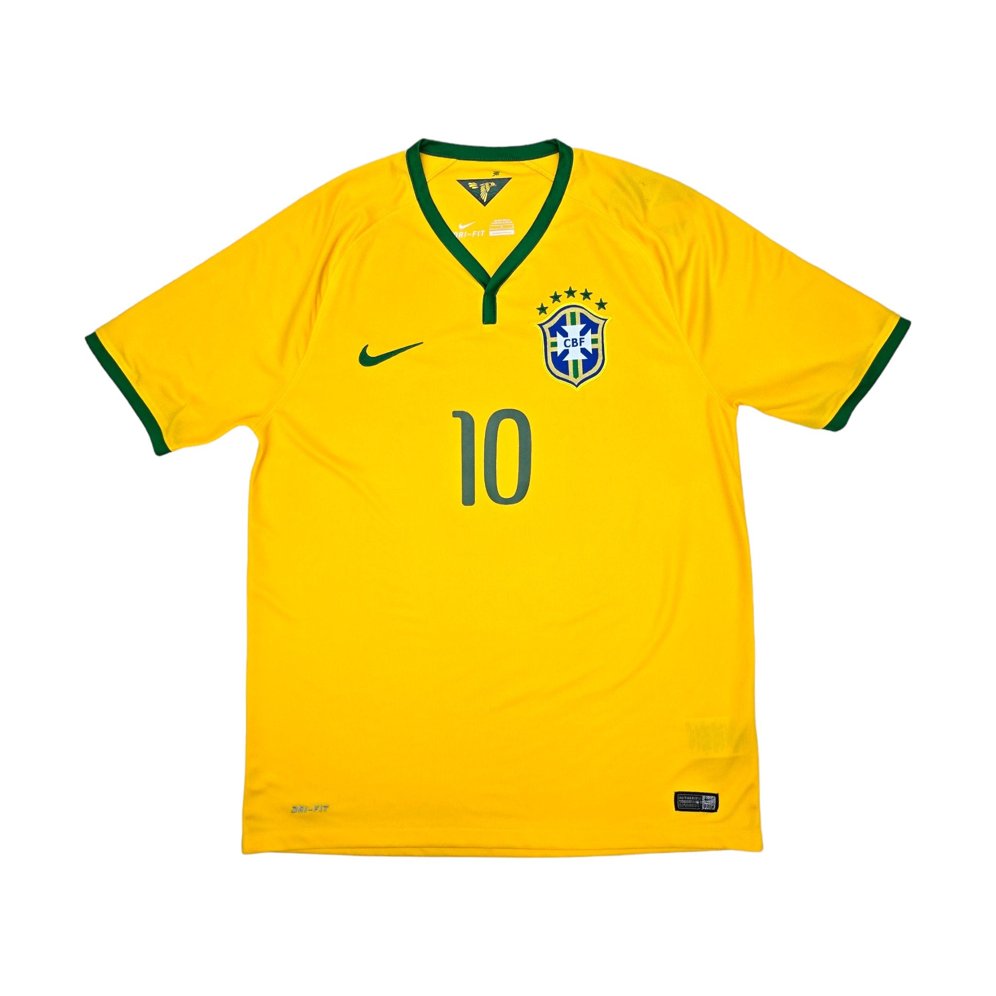 2014 15 Brazil Home Football Shirt L Nike 10 Neymar Jr – Football