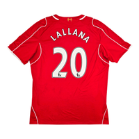2014/15 Liverpool Home Football Shirt (XL) New Balance 20 Lallana - Football Finery - FF305119