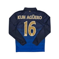 2014/15 Manchester City Away Football Shirt (M) Nike 16 Kun Aguero - Football Finery - FF303726