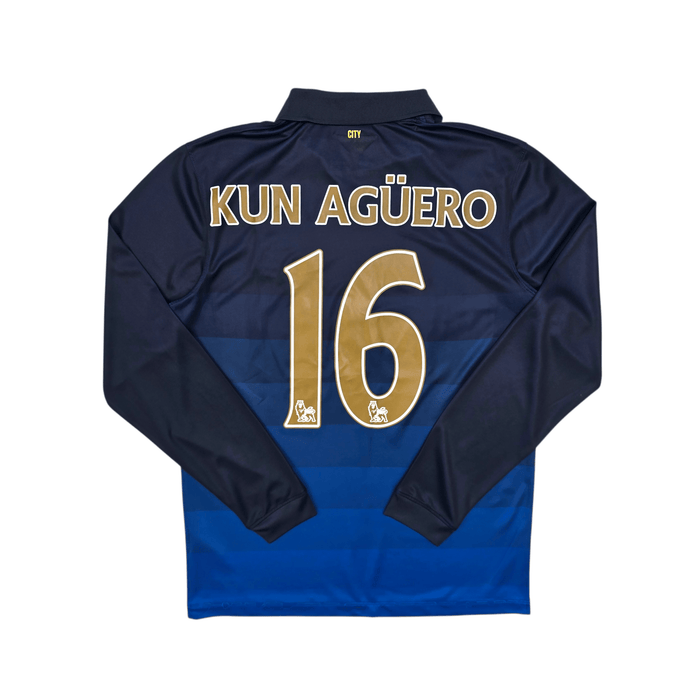 2014/15 Manchester City Away Football Shirt (M) Nike 16 Kun Aguero - Football Finery - FF303726