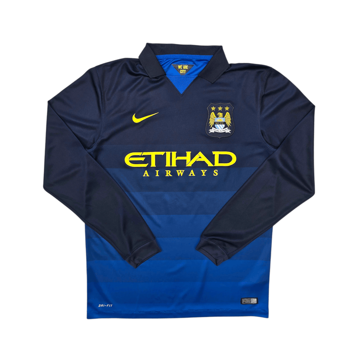 2014/15 Manchester City Away Football Shirt (M) Nike 16 Kun Aguero - Football Finery - FF303726