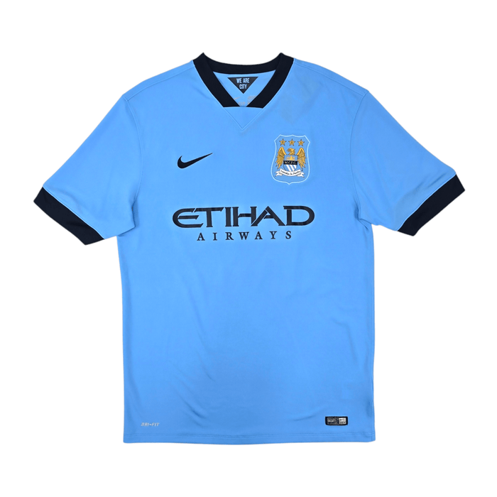 2014/15 Manchester City Home Football Shirt (L) Nike #16 Aguero - Football Finery - FF204576