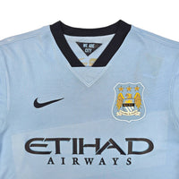 2014/15 Manchester City Home Football Shirt (S) Nike #21 Silva - Football Finery - FF204011
