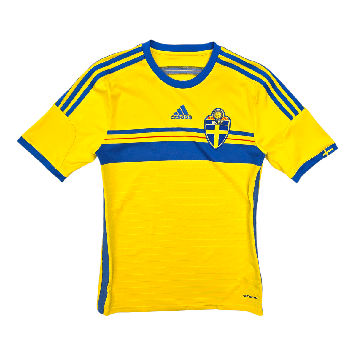 2014/16 Sweden Home Football Shirt (S) Adidas - Football Finery - FF304484
