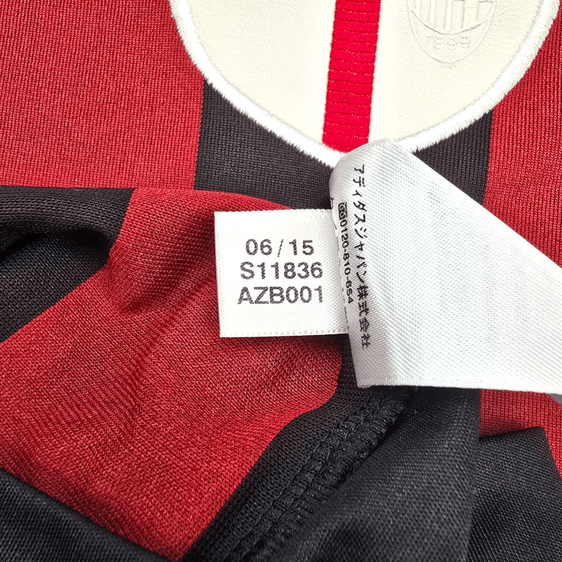 2015/16 AC Milan Home Football Shirt (XL) Adidas 45 Balotelli - Football Finery - FF301117