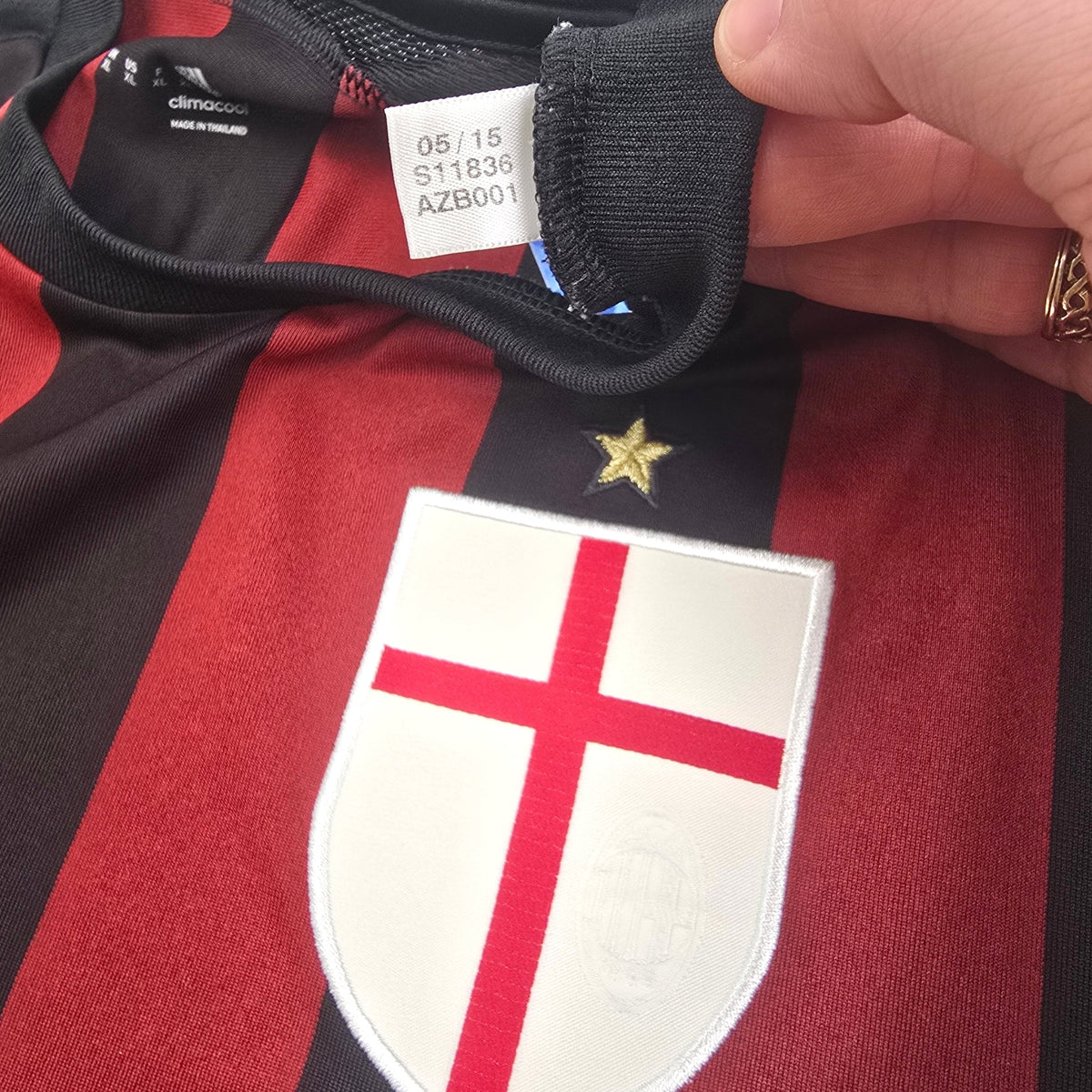 2015/16 AC Milan Home Football Shirt (XL) Adidas - Football Finery - FF302758