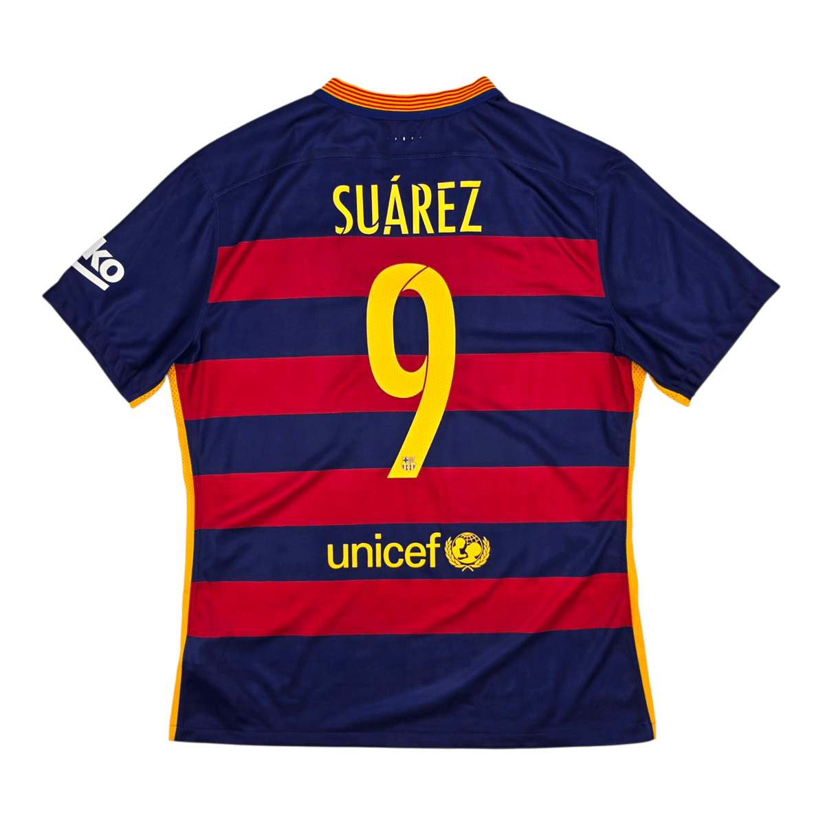 2015/16 Barcelona Home Football Shirt (XL) Nike 9 Suarez (Player Version) - Football Finery - FF302645