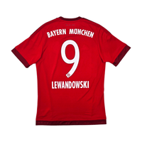 2015/16 Bayern Munich Home Football Shirt (M) Adidas 9 Lewandowski - Football Finery - FF303314