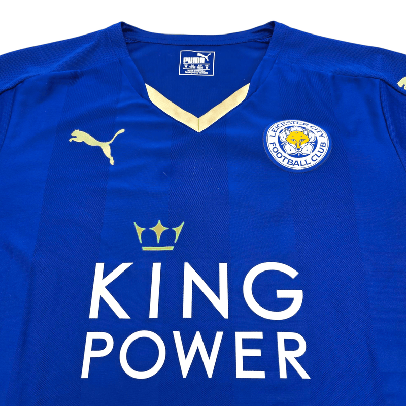 2015/16 Leicester City Home Football Shirt (M) Puma #26 Mahrez - Football Finery - FF300823