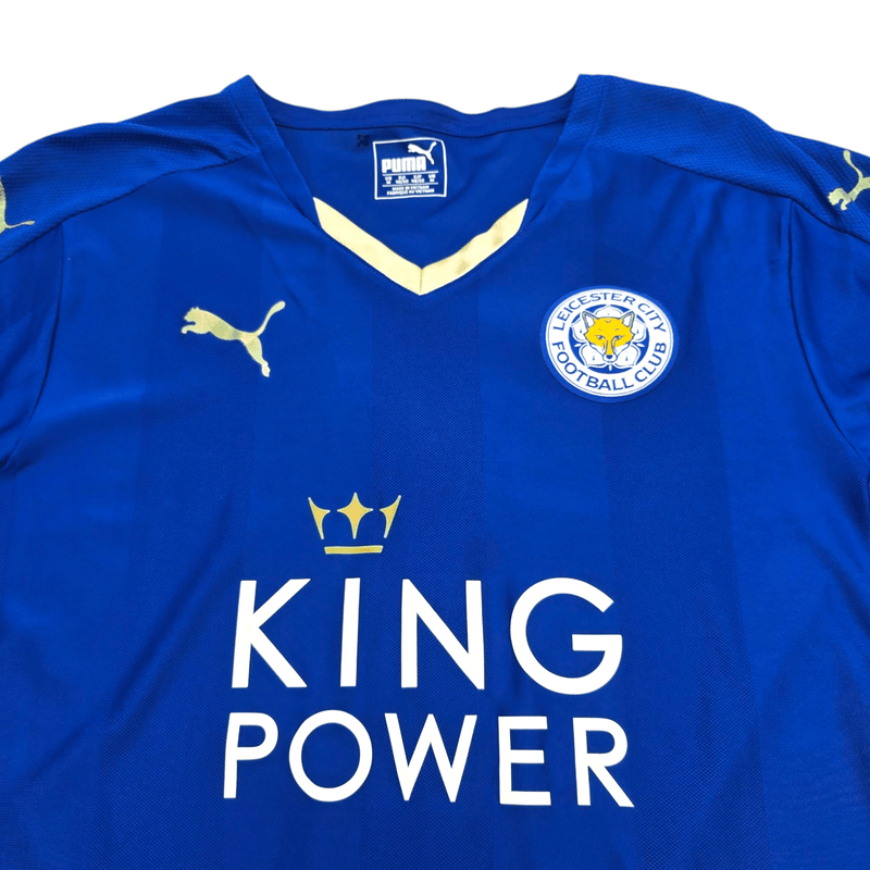 2015/16 Leicester City Home Football Shirt (M) Puma #9 Vardy - Football Finery - FF301133