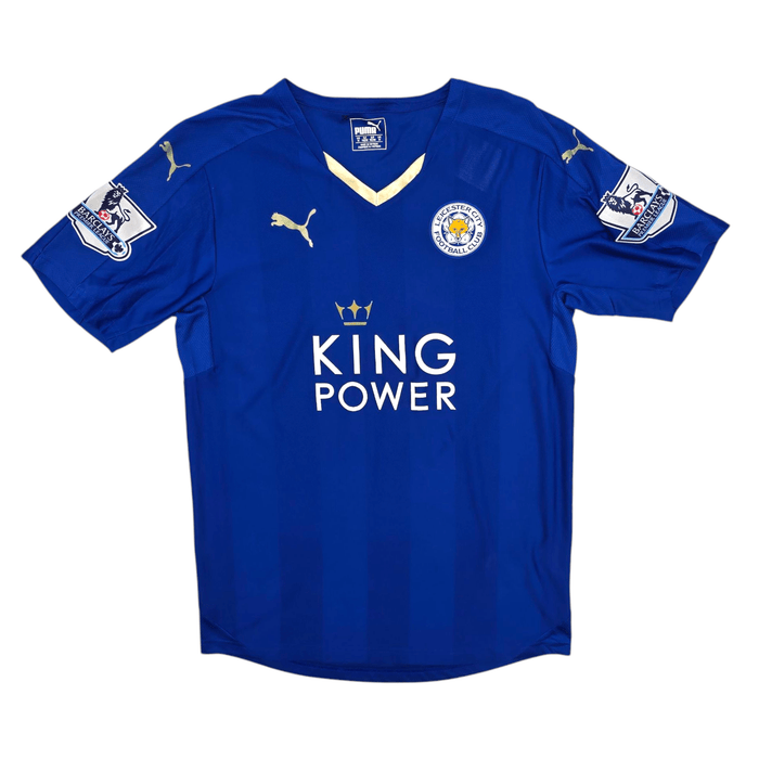 2015/16 Leicester City Home Football Shirt (M) Puma #9 Vardy - Football Finery - FF301133