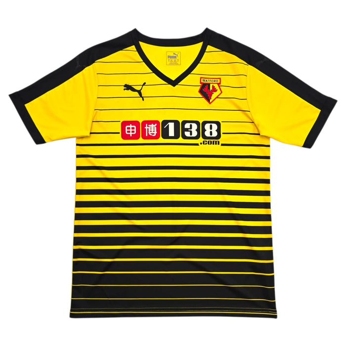 2015/16 Watford Home Football Shirt (M) Puma 9 Deeney - Football Finery - FF303615