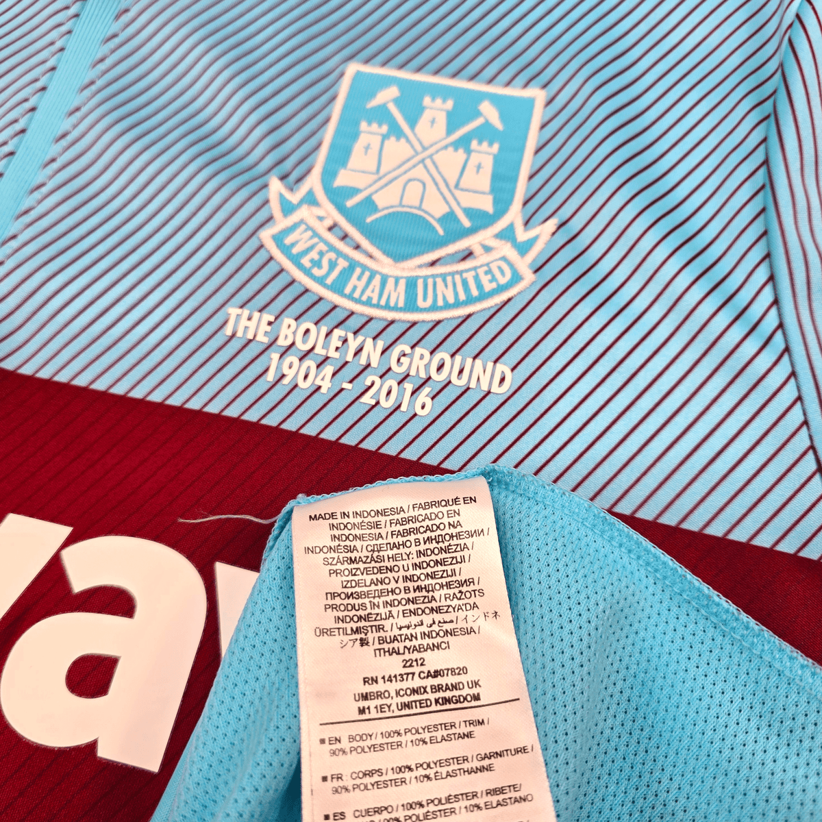 2015/16 West Ham United Away Football Shirt (L) Umbro 4 Nolan - Football Finery - FF300451