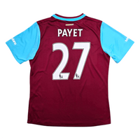 2015/16 West Ham United Home Football Shirt (XL) Umbro 27 Payet - Football Finery - FF303007