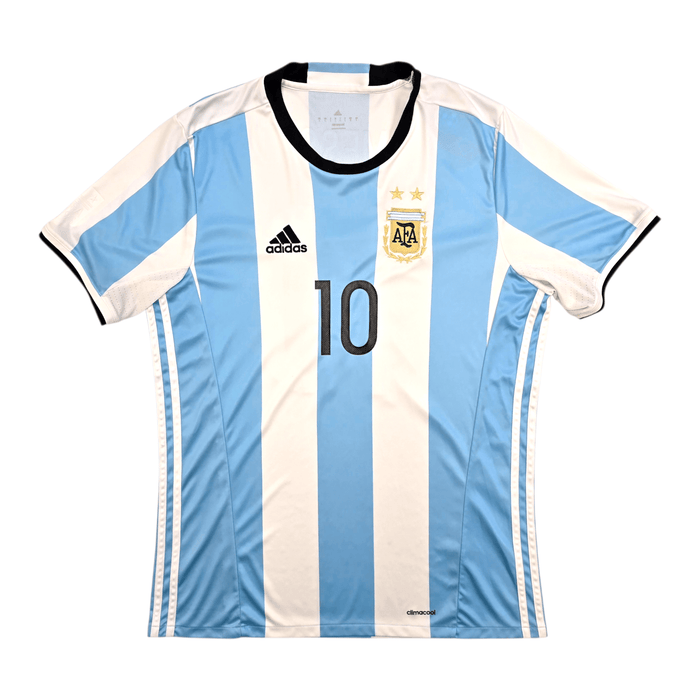 2016/17 Argentina Home Football Shirt (L) Adidas 10 Messi - Football Finery - FF303629