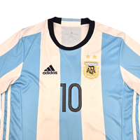 2016/17 Argentina Home Football Shirt (M) Adidas 10 Messi - Football Finery - FF301271