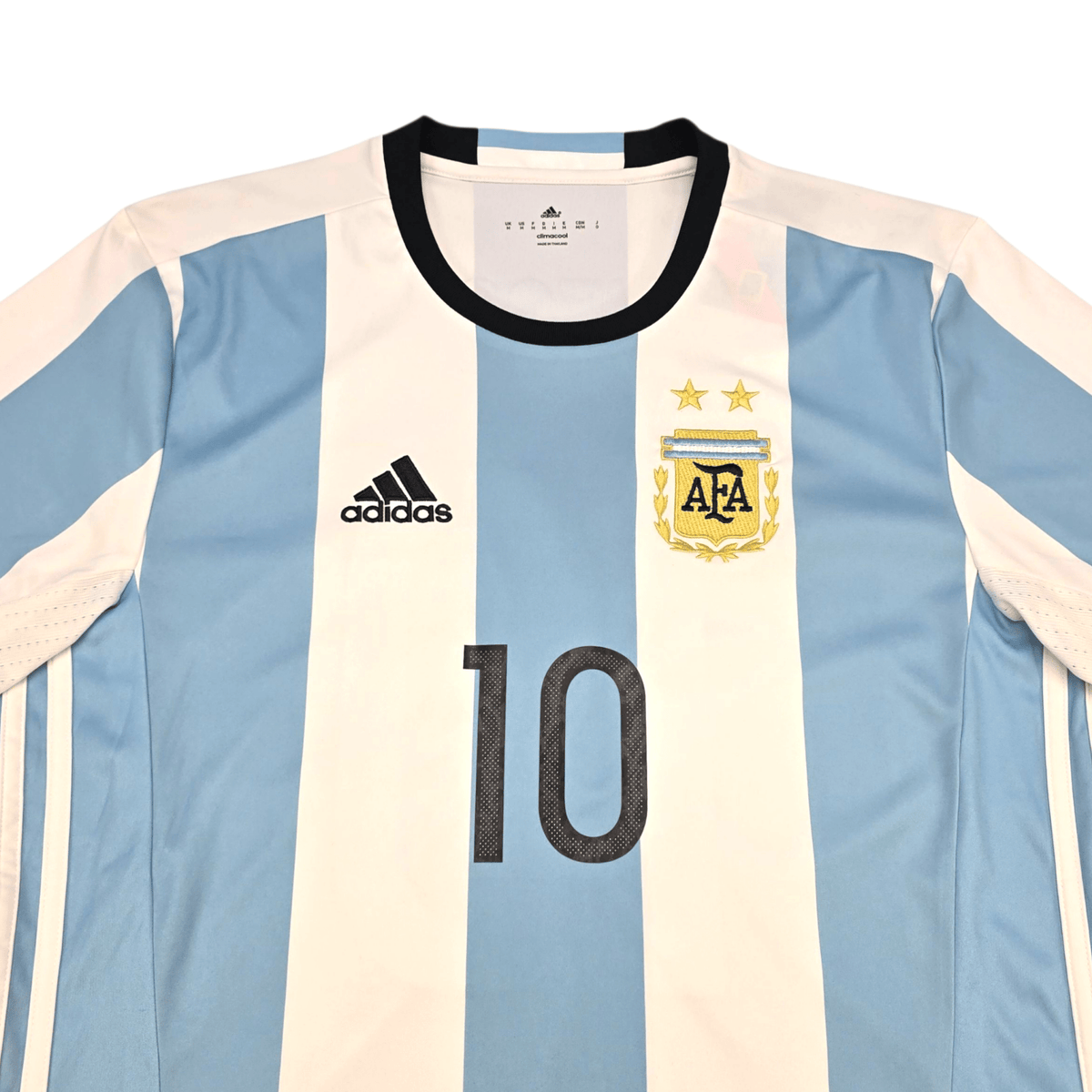 2016/17 Argentina Home Football Shirt (M) Adidas 10 Messi - Football Finery - FF302380
