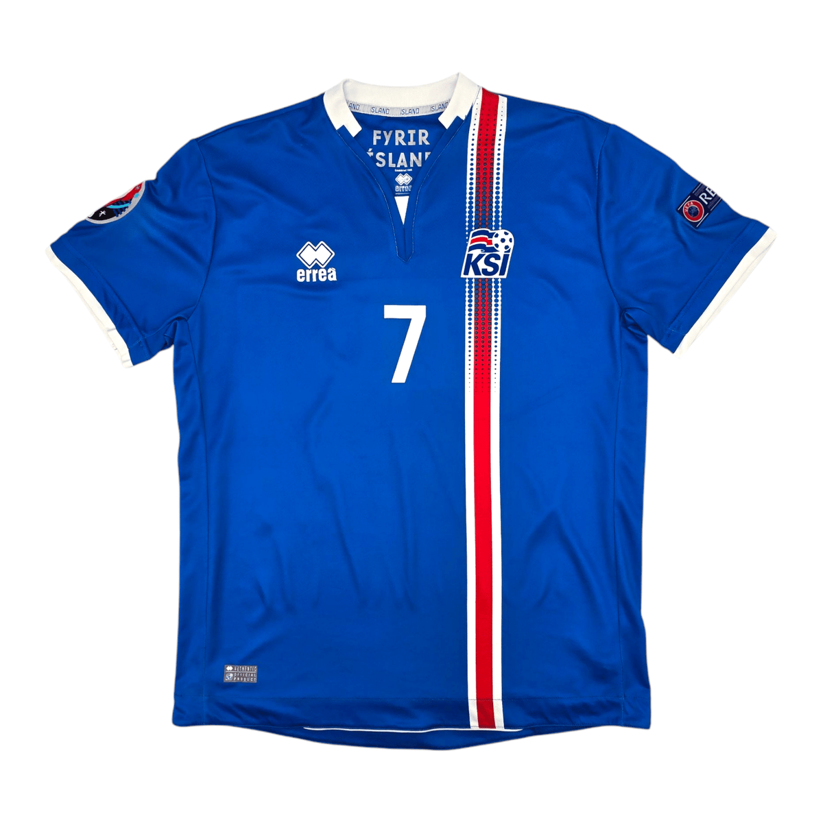 2016/17 Iceland Home Football Shirt (L) Errea 7 Gudmundsson - Football Finery - FF300679