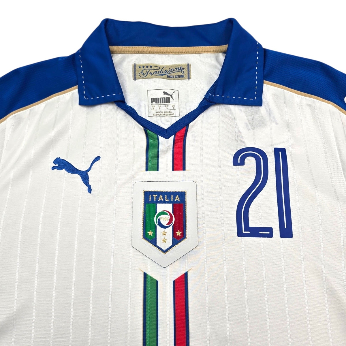 2016/17 Italy Away Football Shirt (S) Puma 21 Pirlo - Football Finery - FF305747