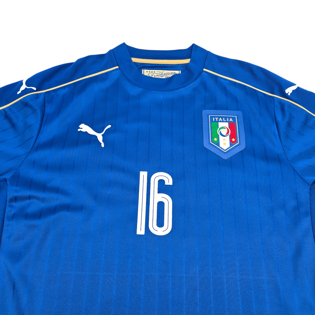 2016/17 Italy Home Football Shirt (L) Puma 16 De Rossi - Football Finery - FF302788