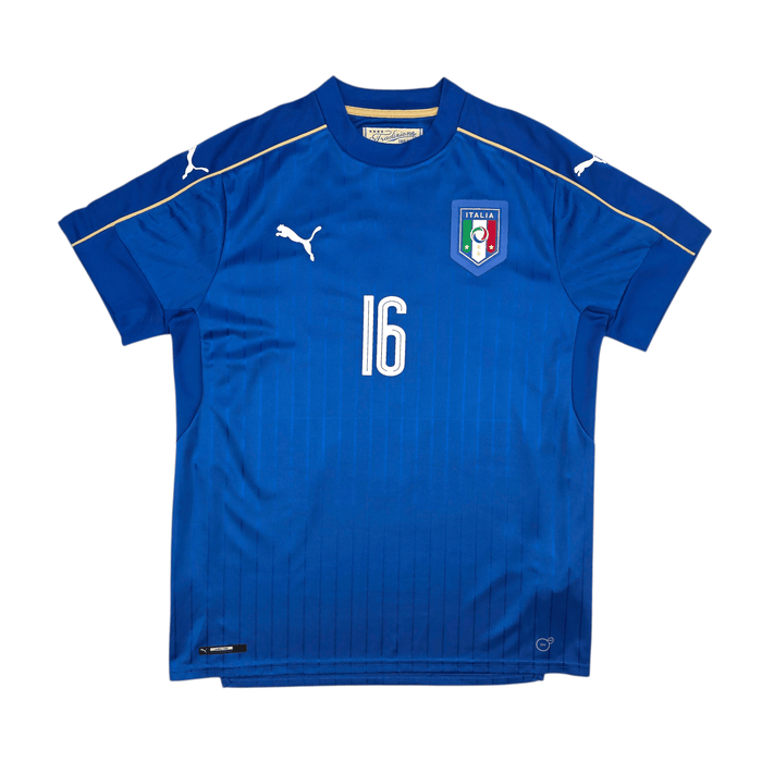 2016/17 Italy Home Football Shirt (L) Puma 16 De Rossi - Football Finery - FF302788