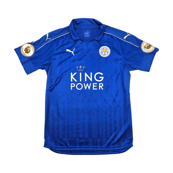 2016/17 Leicester City Home Football Shirt (L) Puma #9 Vardy (PL Champions) - Football Finery - FF301021