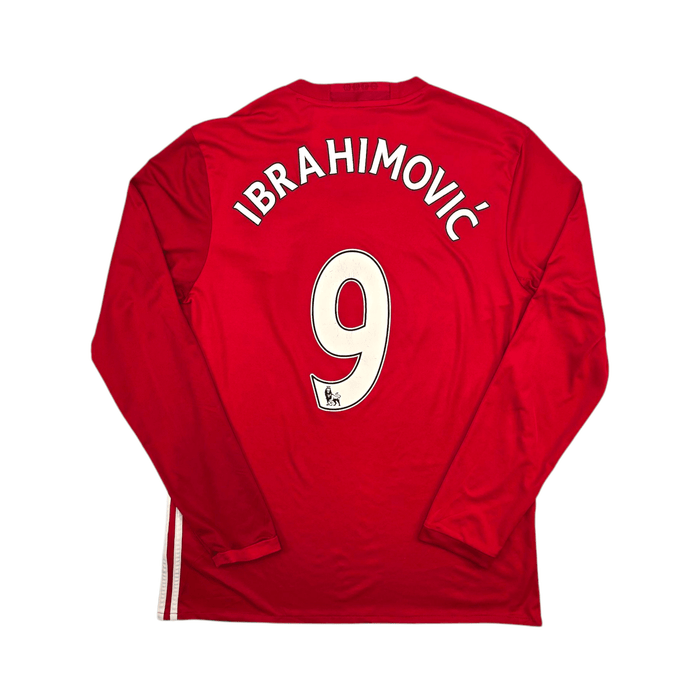 2016/17 Manchester United Home Football Shirt (M) Adidas #9 Ibrahimovic - Football Finery - FF300374