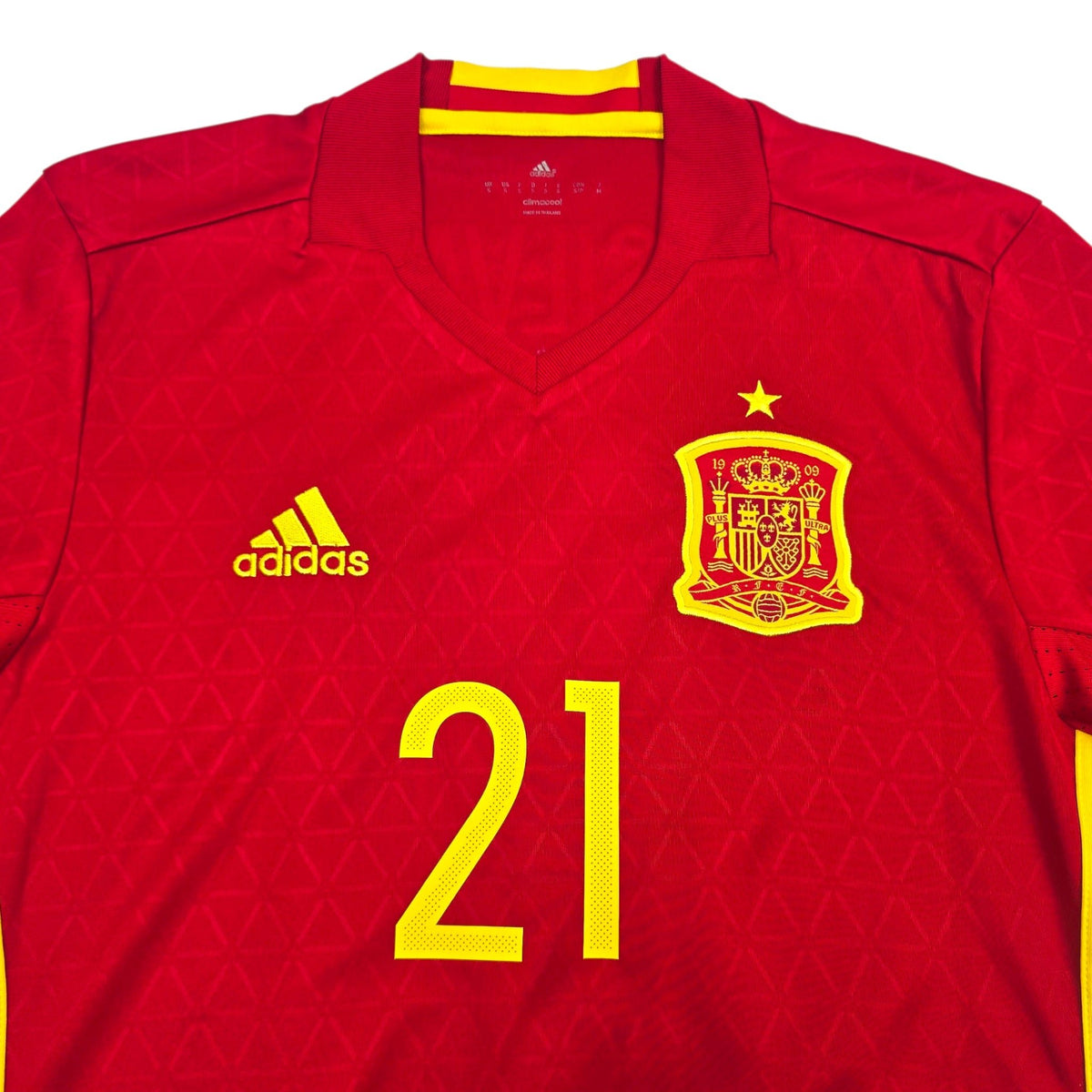 2016/17 Spain Home Football Shirt (S) Adidas 21 Silva - Football Finery - FF304478