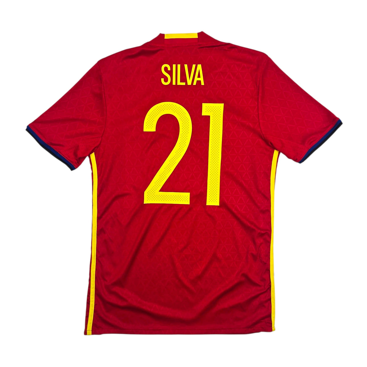 2016/17 Spain Home Football Shirt (S) Adidas 21 Silva - Football Finery - FF304478