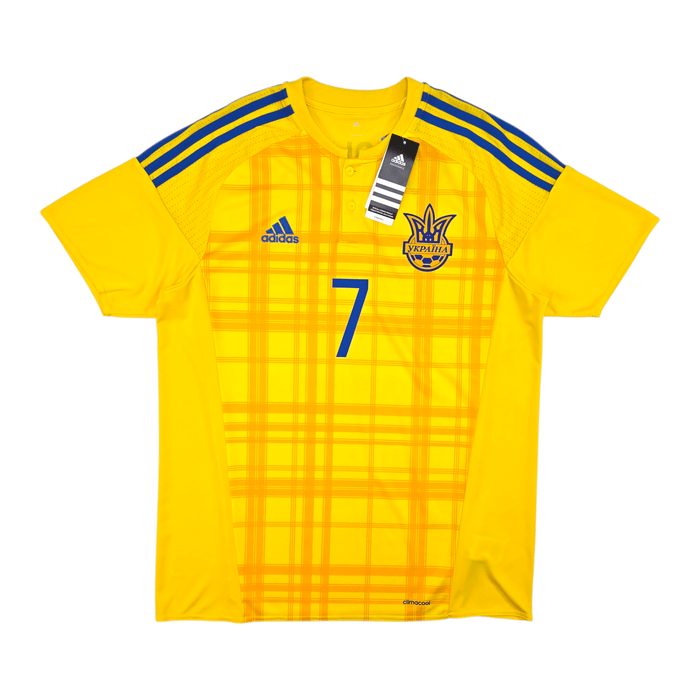 2016/17 Ukraine Home Football Shirt (L) Adidas 7 Yarmolenko (BNWTs) - Football Finery - FF302259