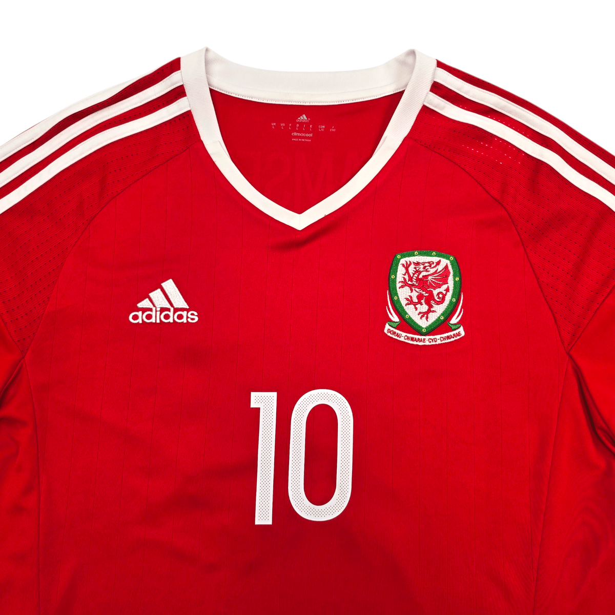 2016/17 Wales Home Football Shirt (L) Adidas 10 Ramsey - Football Finery - FF303393