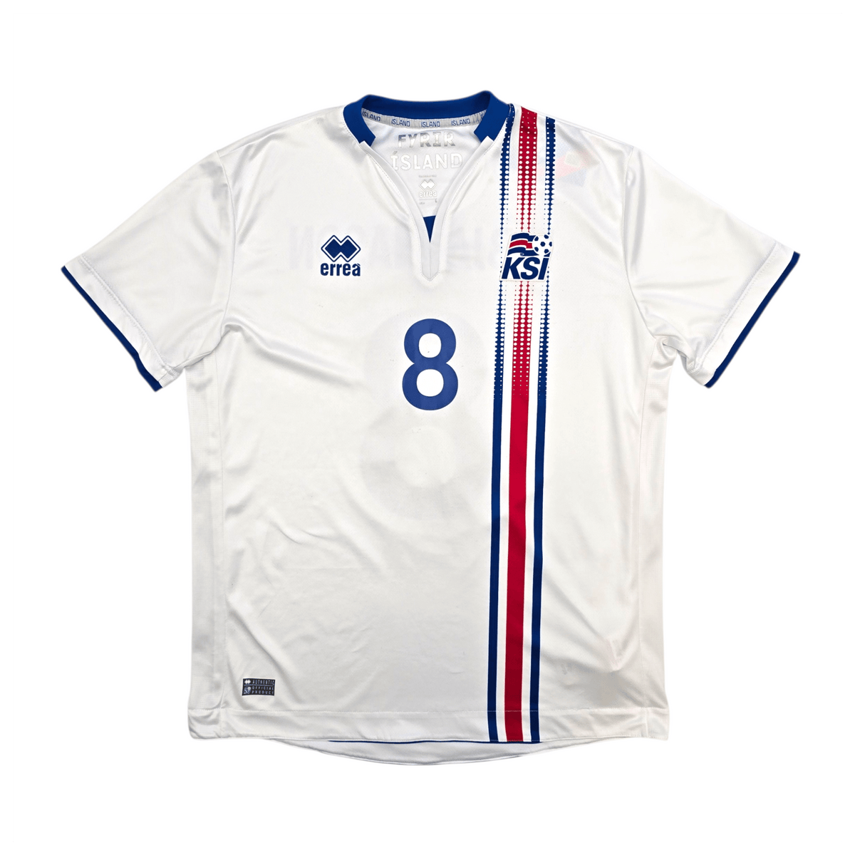 2016/18 Iceland Away Football Shirt (L) Errea 8 B. Bjarnason - Football Finery - FF304289
