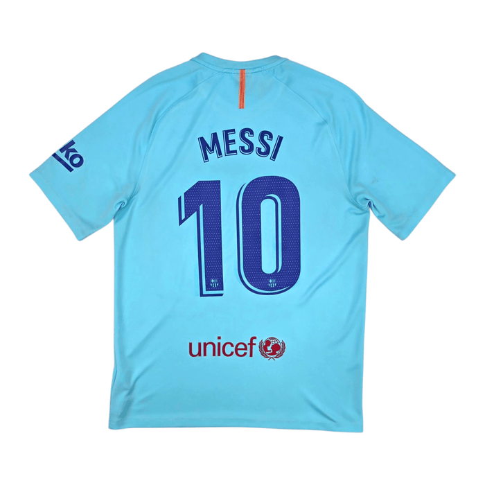2017/18 Barcelona Away Football Shirt (M) Nike 10 Messi - Football Finery - FF302474