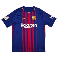 2017/18 Barcelona Home Football Shirt (M) Nike 8 Iniesta - Football Finery - FF302357