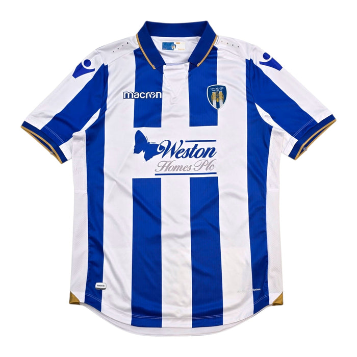 2017/18 Colchester United Home Football Shirt (L) Macron 9 Fuller - Football Finery - FF306860