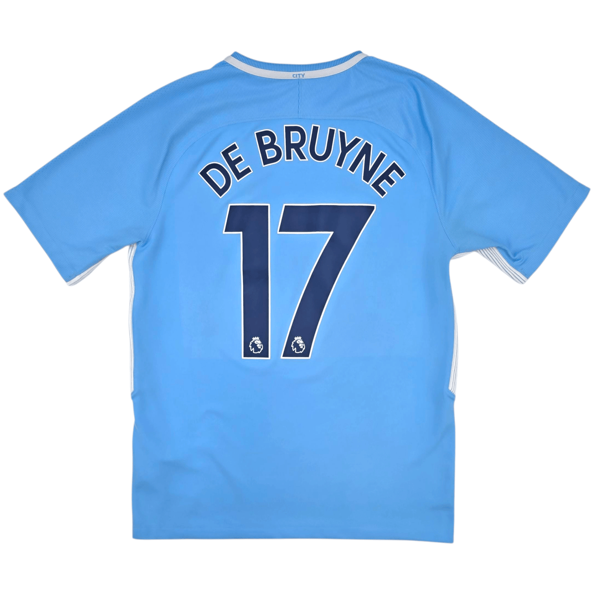 2017/18 Manchester City Home Football Shirt (M) Nike 17 De Bruyne - Football Finery - FF302662