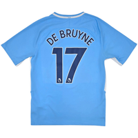 2017/18 Manchester City Home Football Shirt (M) Nike 17 De Bruyne - Football Finery - FF302662