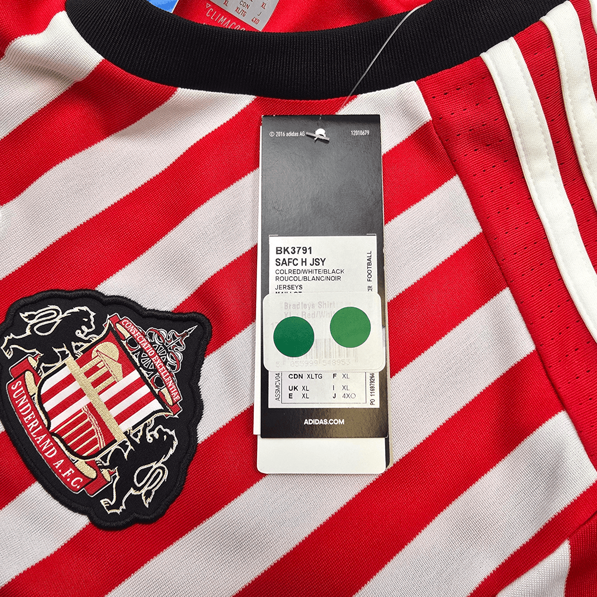 2017/18 Sunderland Home Football Shirt (XL) Adidas (BNWTs) - Football Finery - FF302260