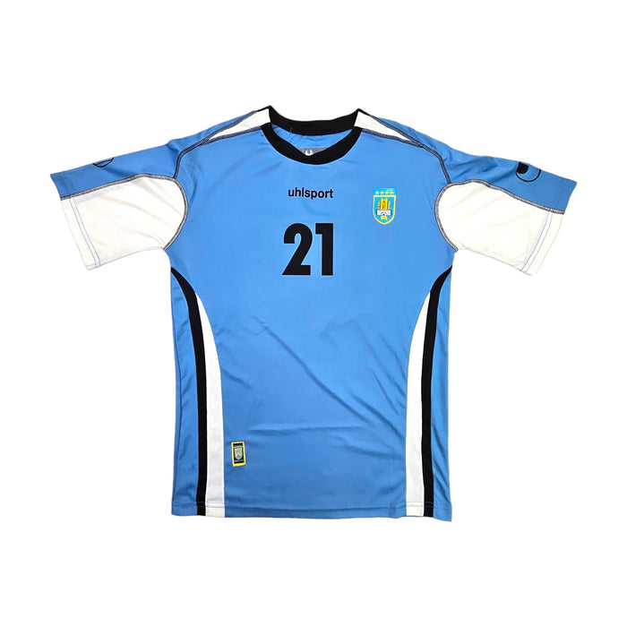 2018 Uruguay Home Football Shirt (L) Uhlsport #21 (Cavani) - Football Finery - FF203348